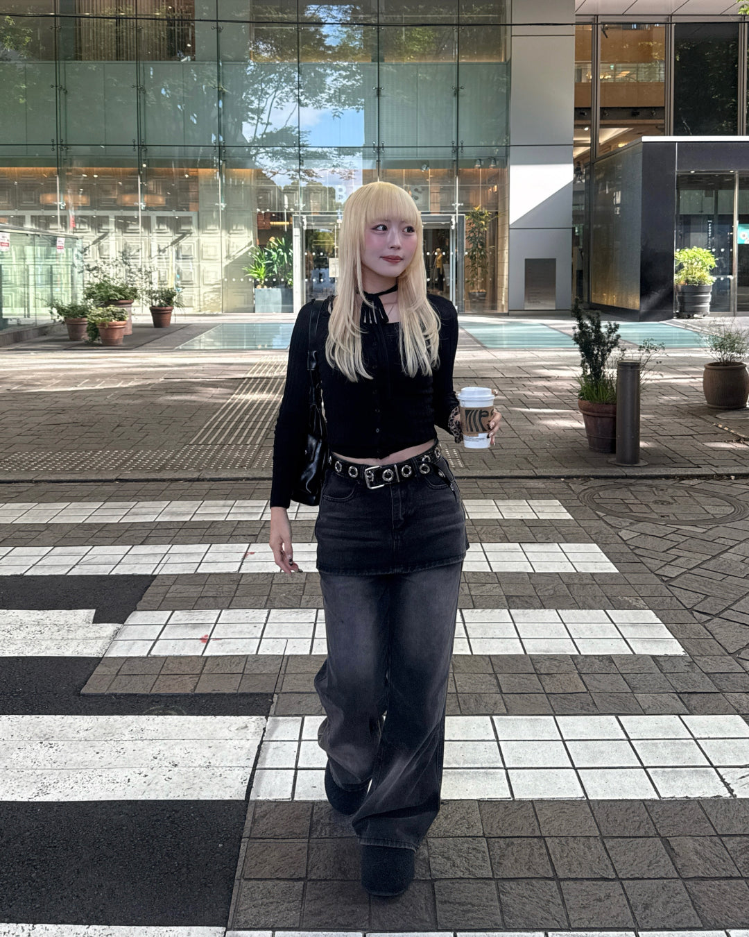 【即納】デニムスカートパンツ HZ5010