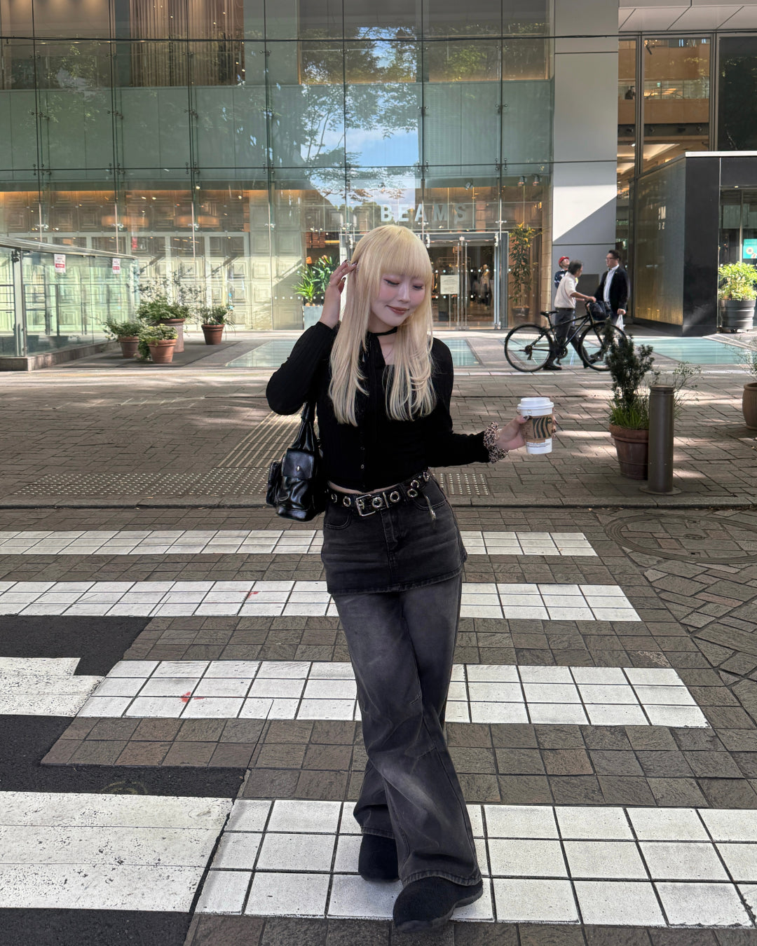 【即納】デニムスカートパンツ HZ5010