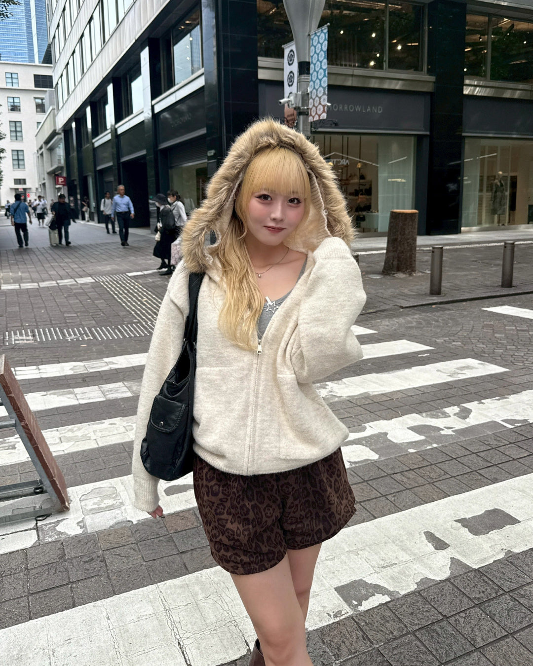 【即納】ニットファーパーカー HZ5017