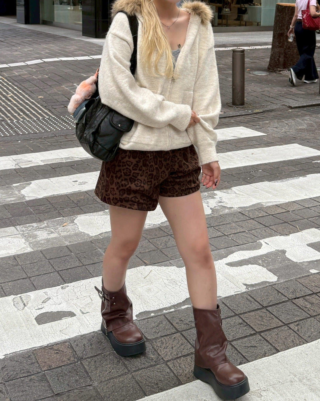 【即納】ニットファーパーカー HZ5017