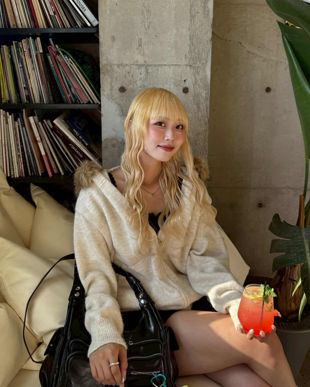 【即納】ニットファーパーカー HZ5017