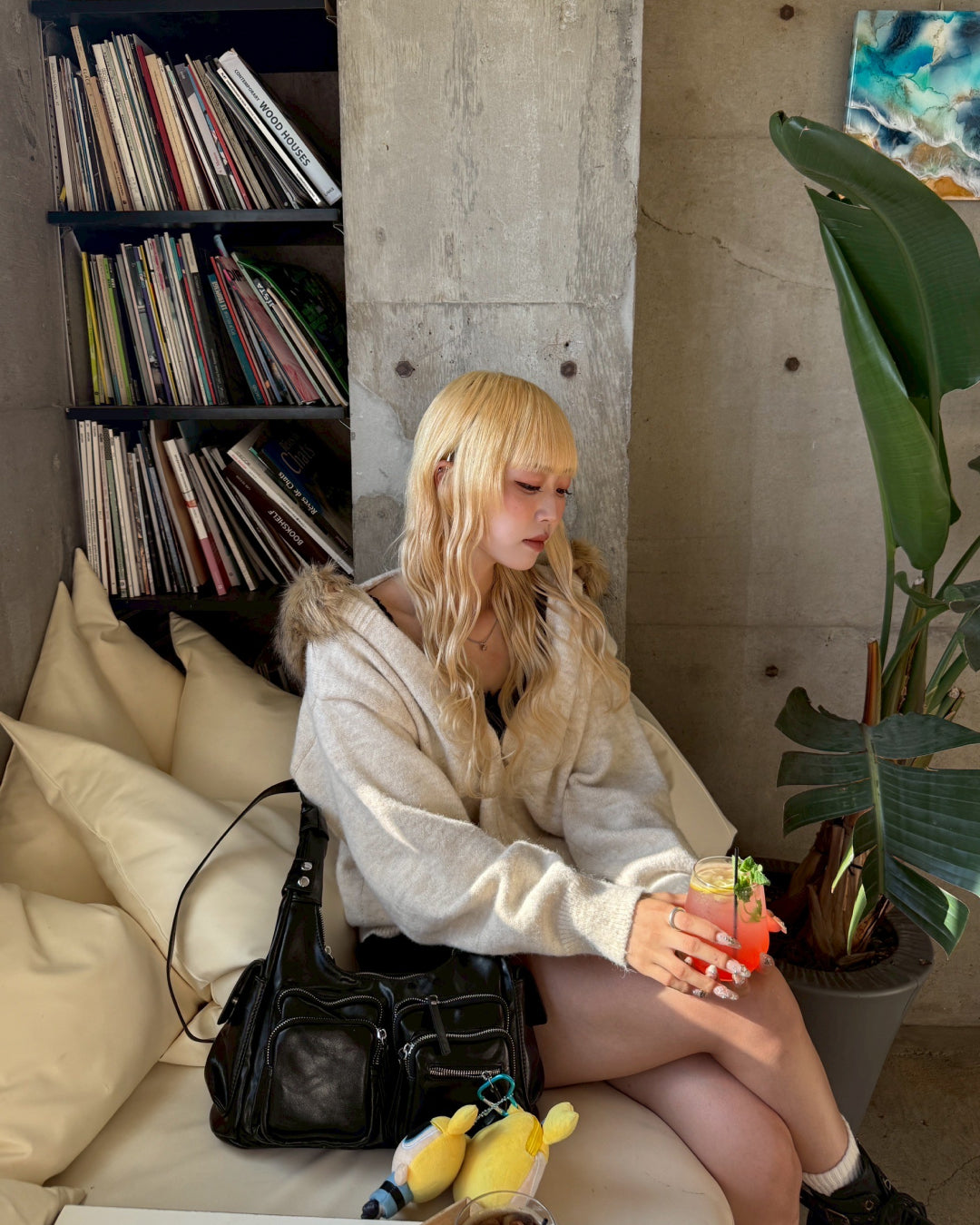 【即納】ニットファーパーカー HZ5017