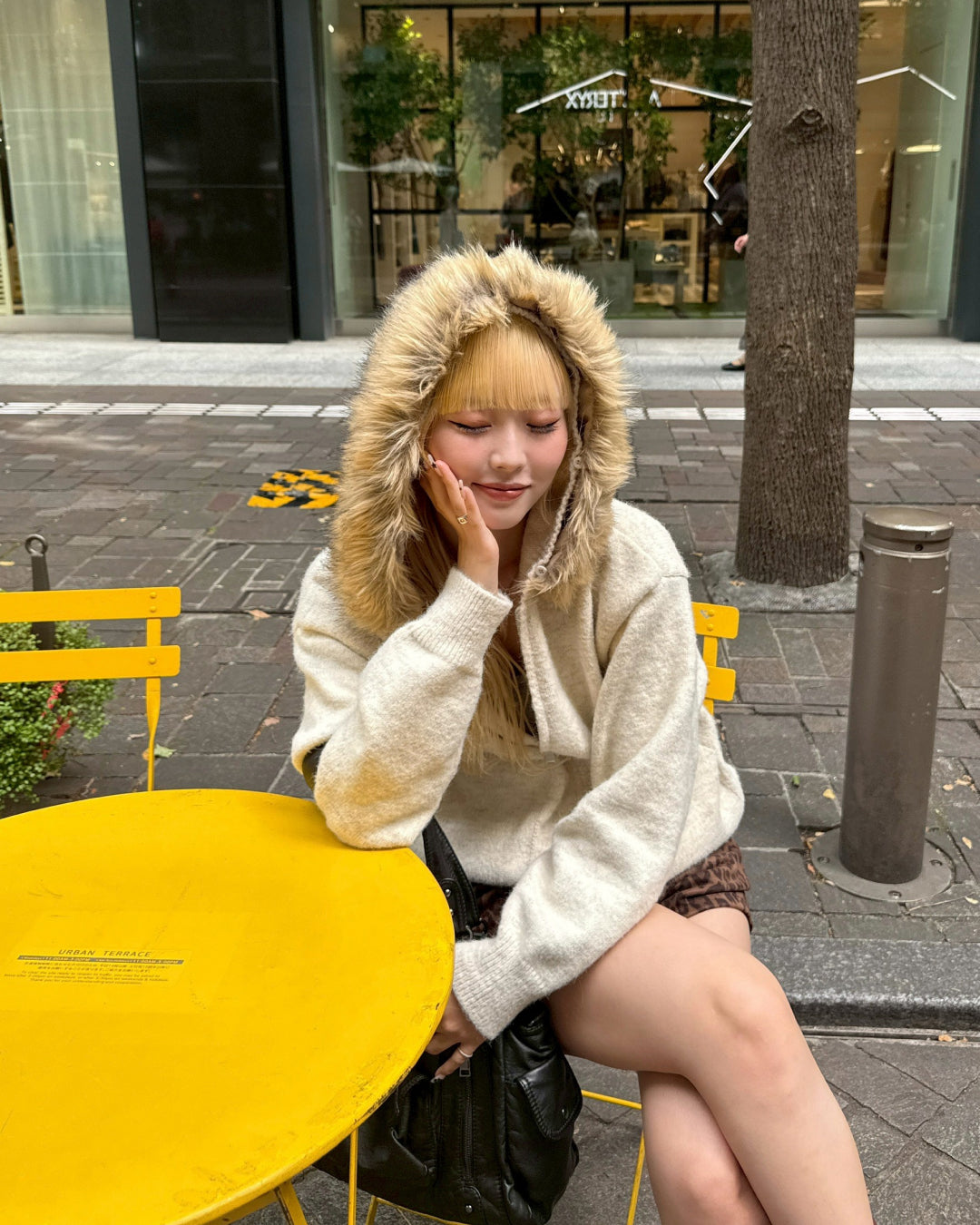 【即納】ニットファーパーカー HZ5017