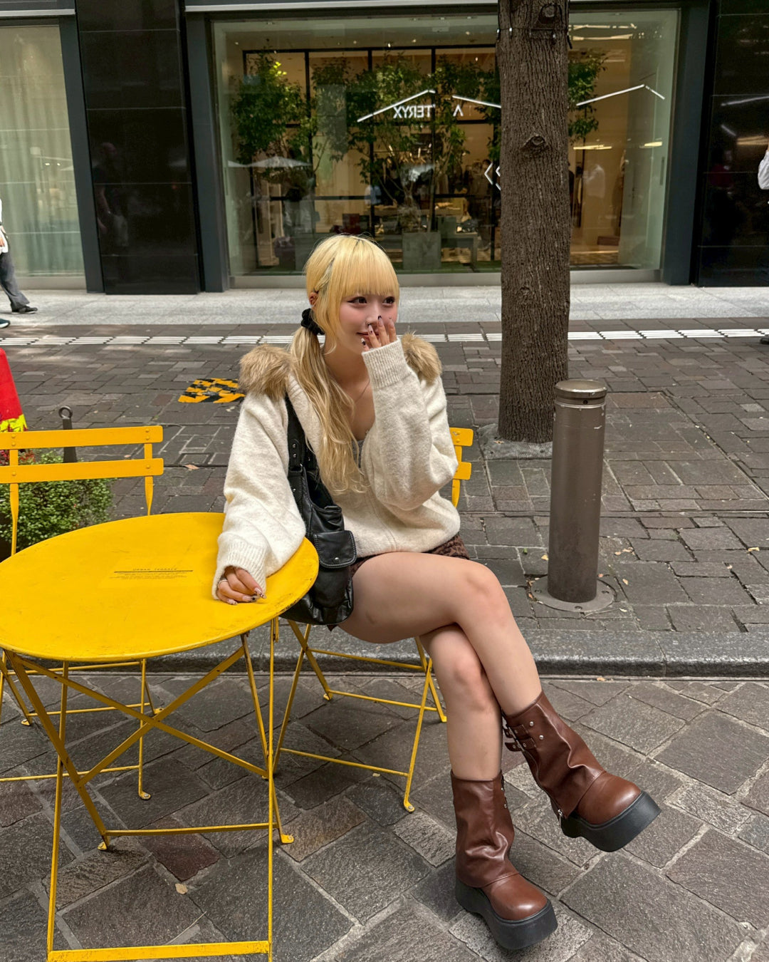 【即納】ニットファーパーカー HZ5017