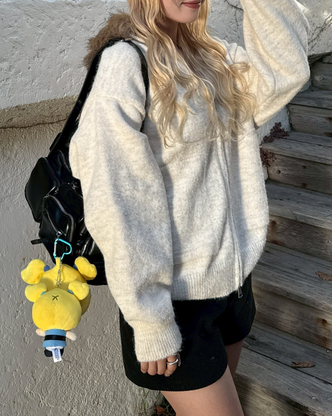 【即納】ニットファーパーカー HZ5017