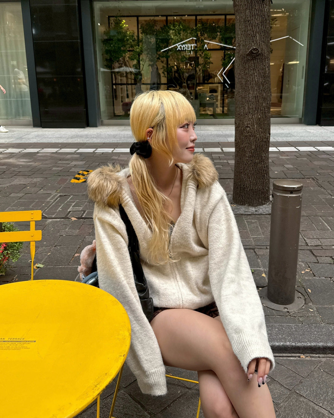 【即納】ニットファーパーカー HZ5017