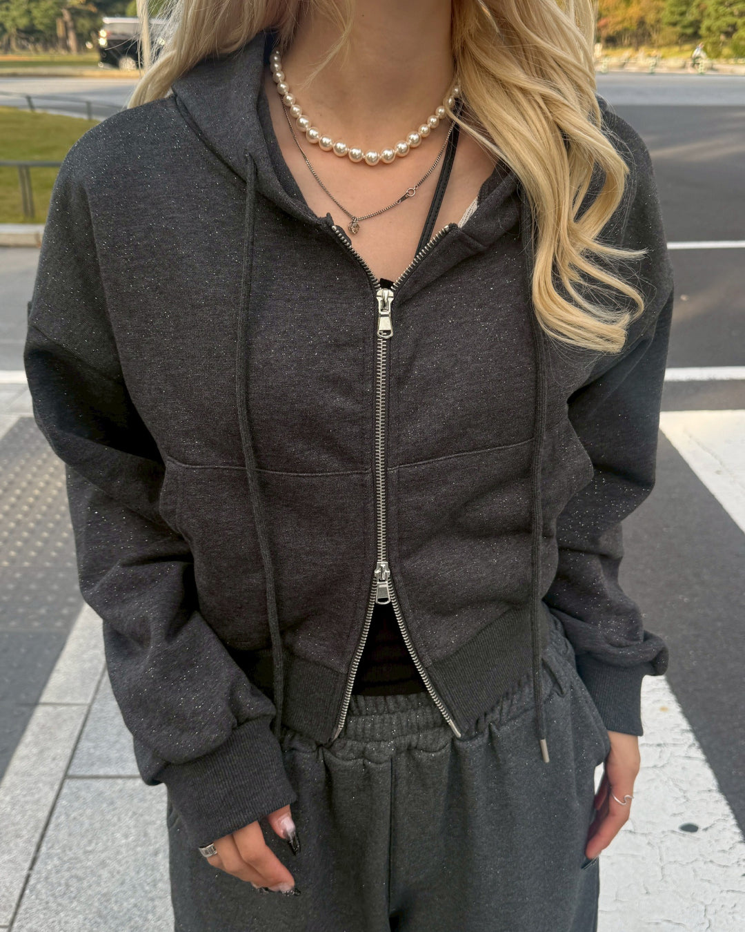 【11/25 19:00販売開始 オリジナル 即納】ラメストーンパーカー HZ6000