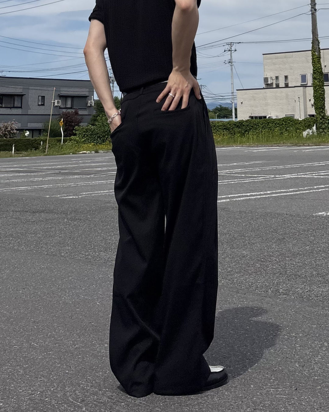 【即納】タックワイドスラックス IK0073