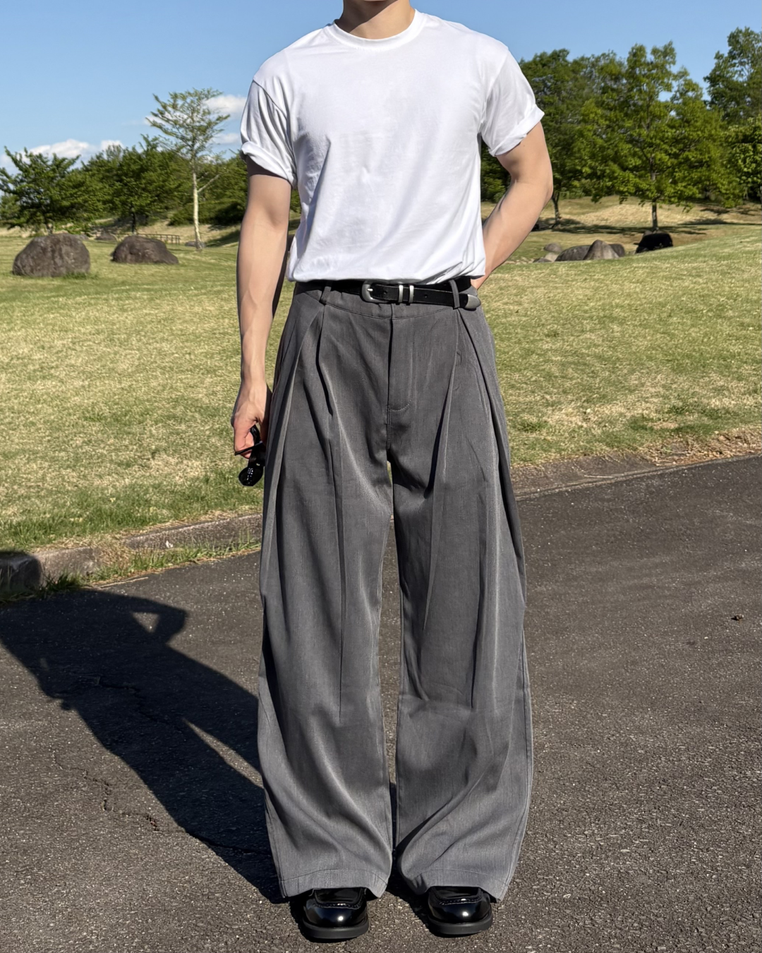 【即納】タックワイドスラックス IK0073