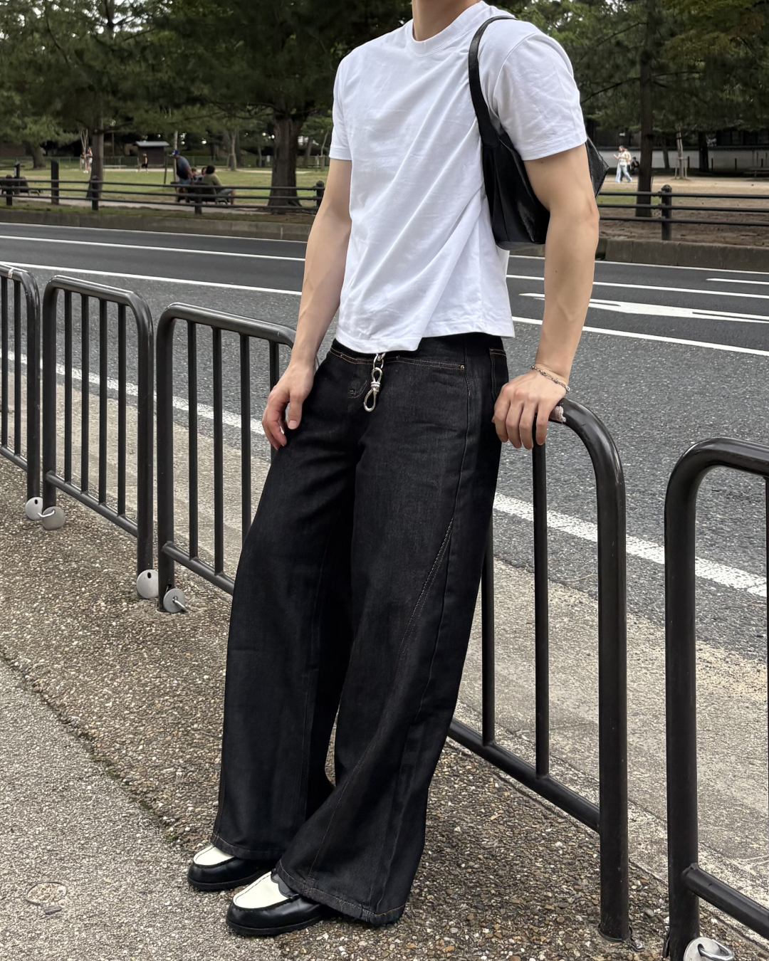ウエストステッチワイドデニム IK0161