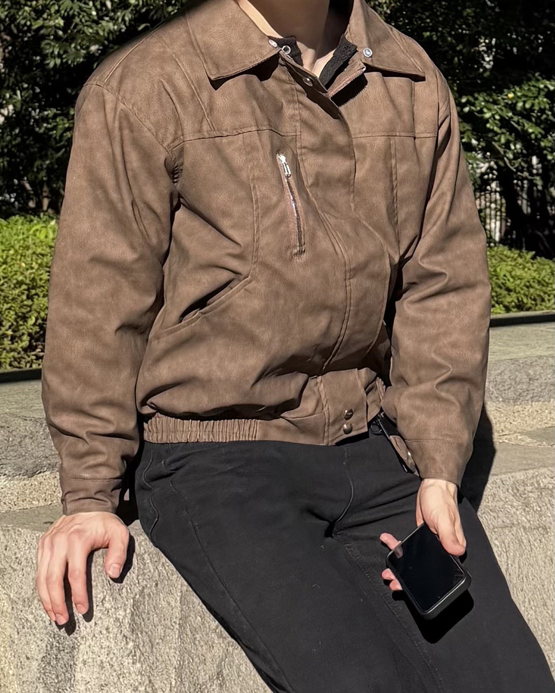 レザーライクブラウンジャケット IK0488