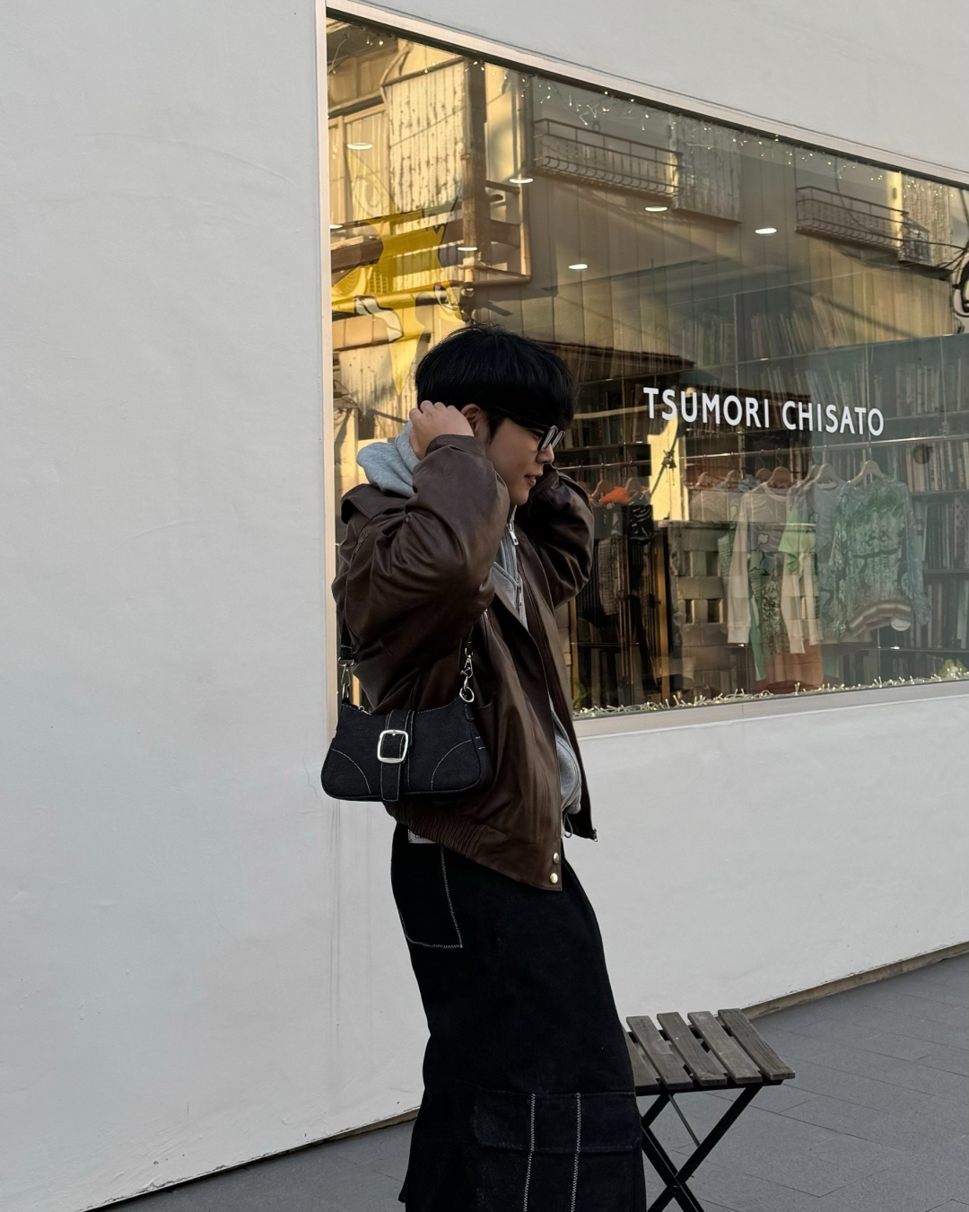 【即納】ボア襟ブラウンレザージャケット KA0092