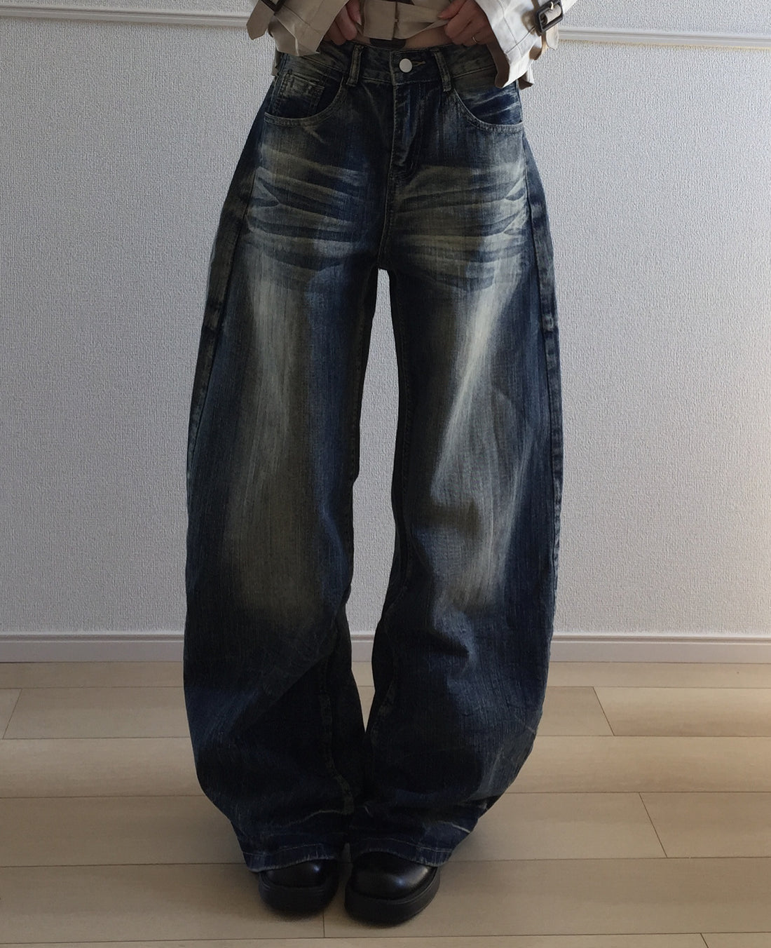 レトロウォッシュ加工デニムパンツ SO0021
