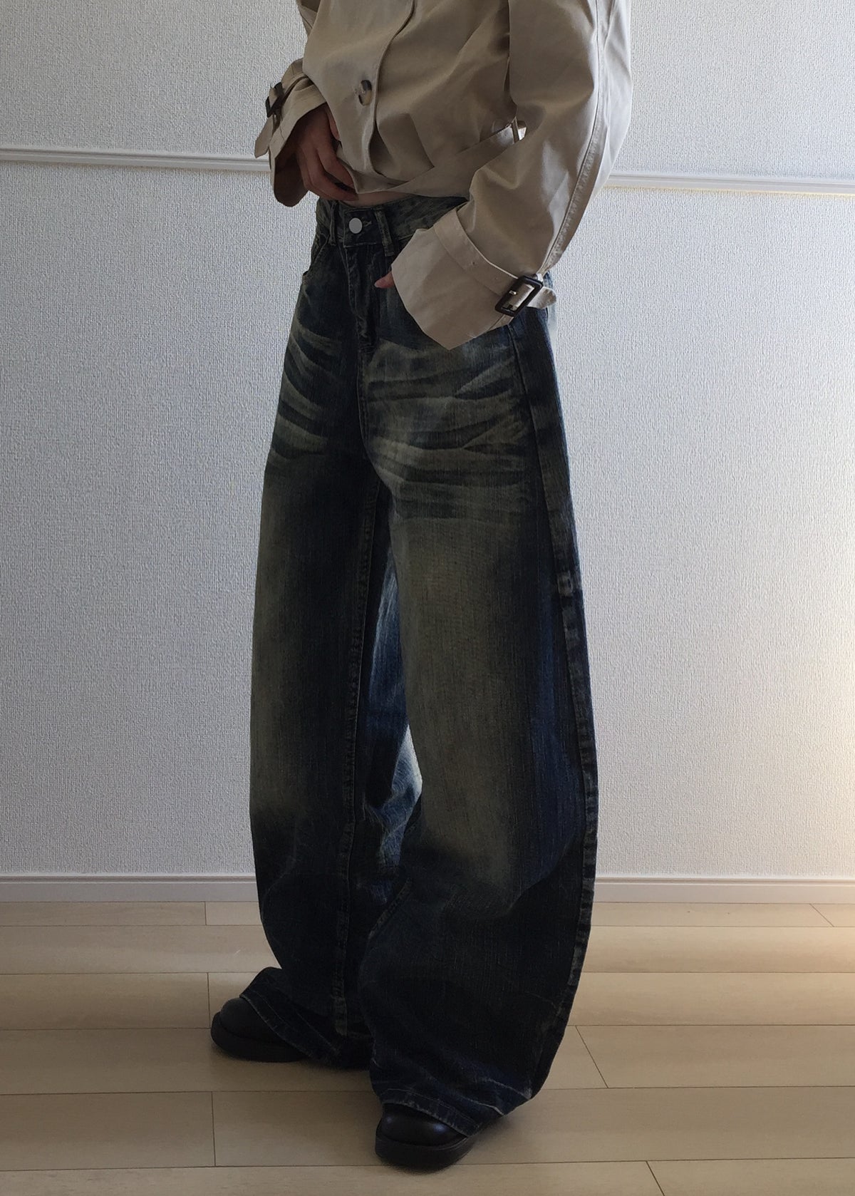 レトロウォッシュ加工デニムパンツ SO0021