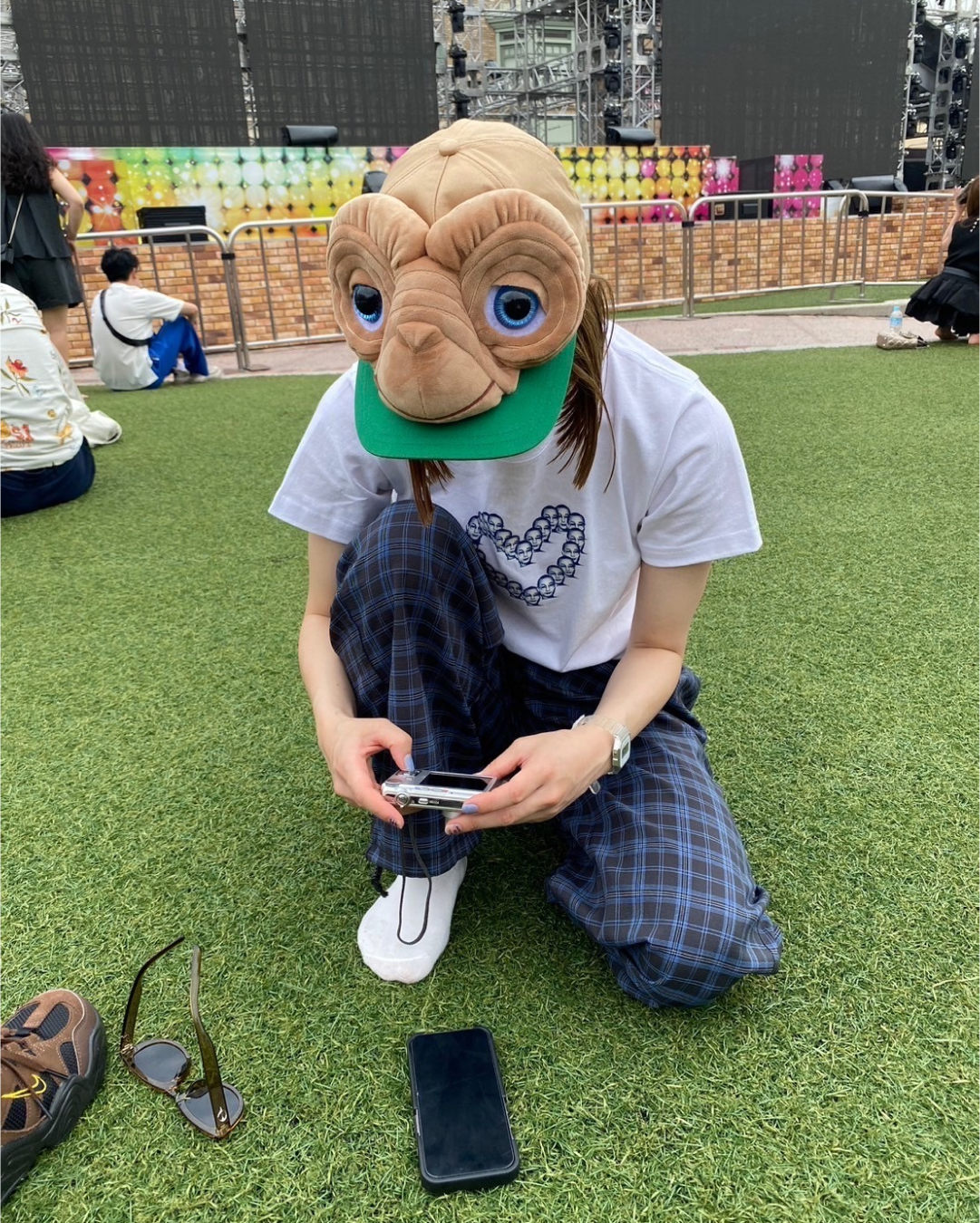 チェックウエストゴムパンツ C0032