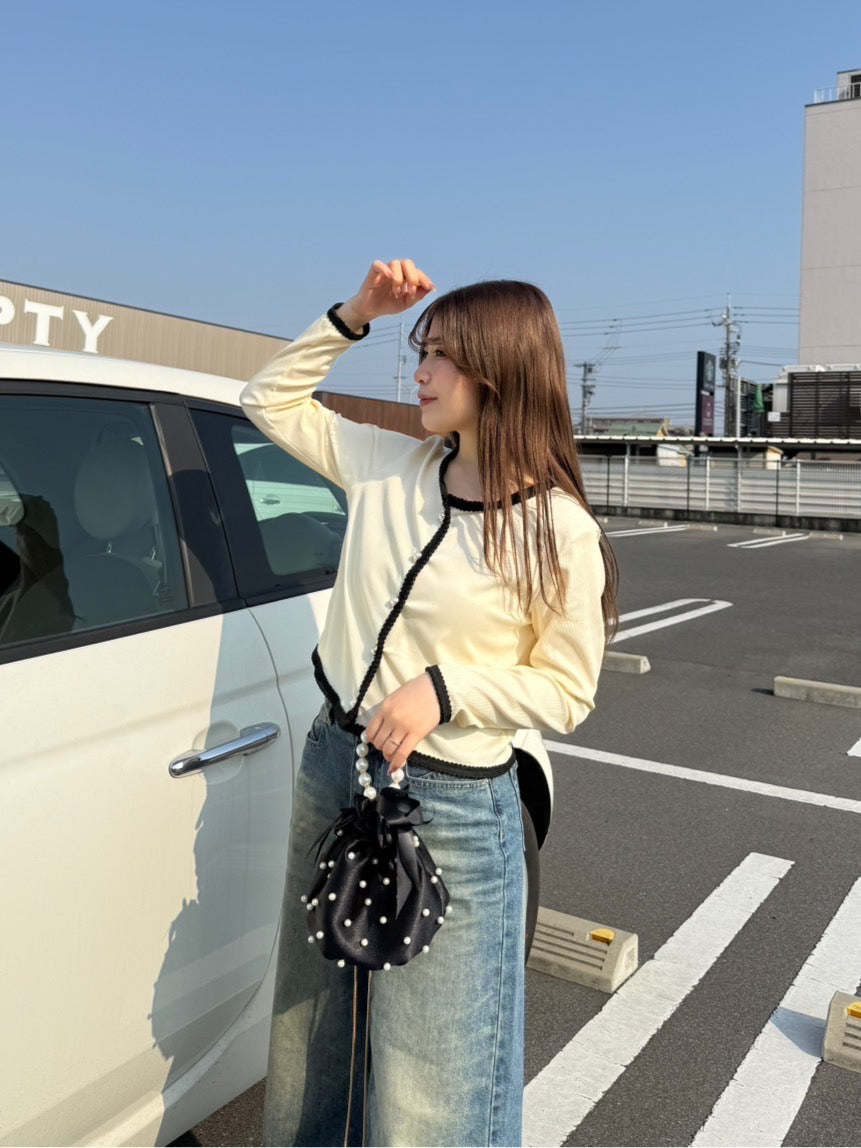 アプリコットツーピースカーディガン B1003