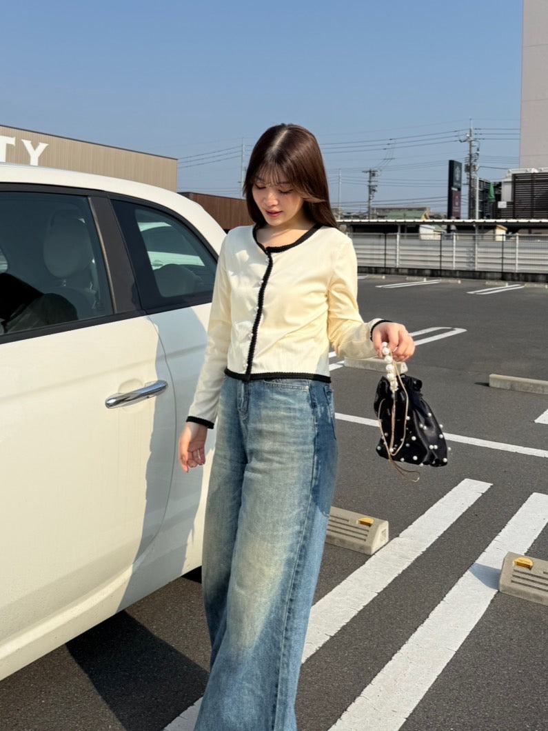 アプリコットツーピースカーディガン B1003
