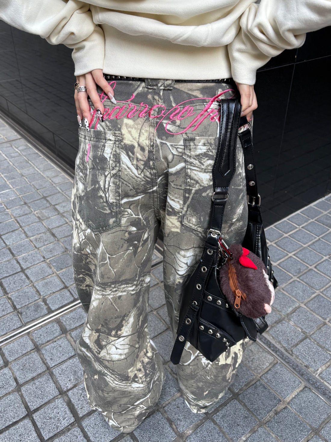 ヴィンテージウォッシュ加工ワイドレッグパンツSI0043