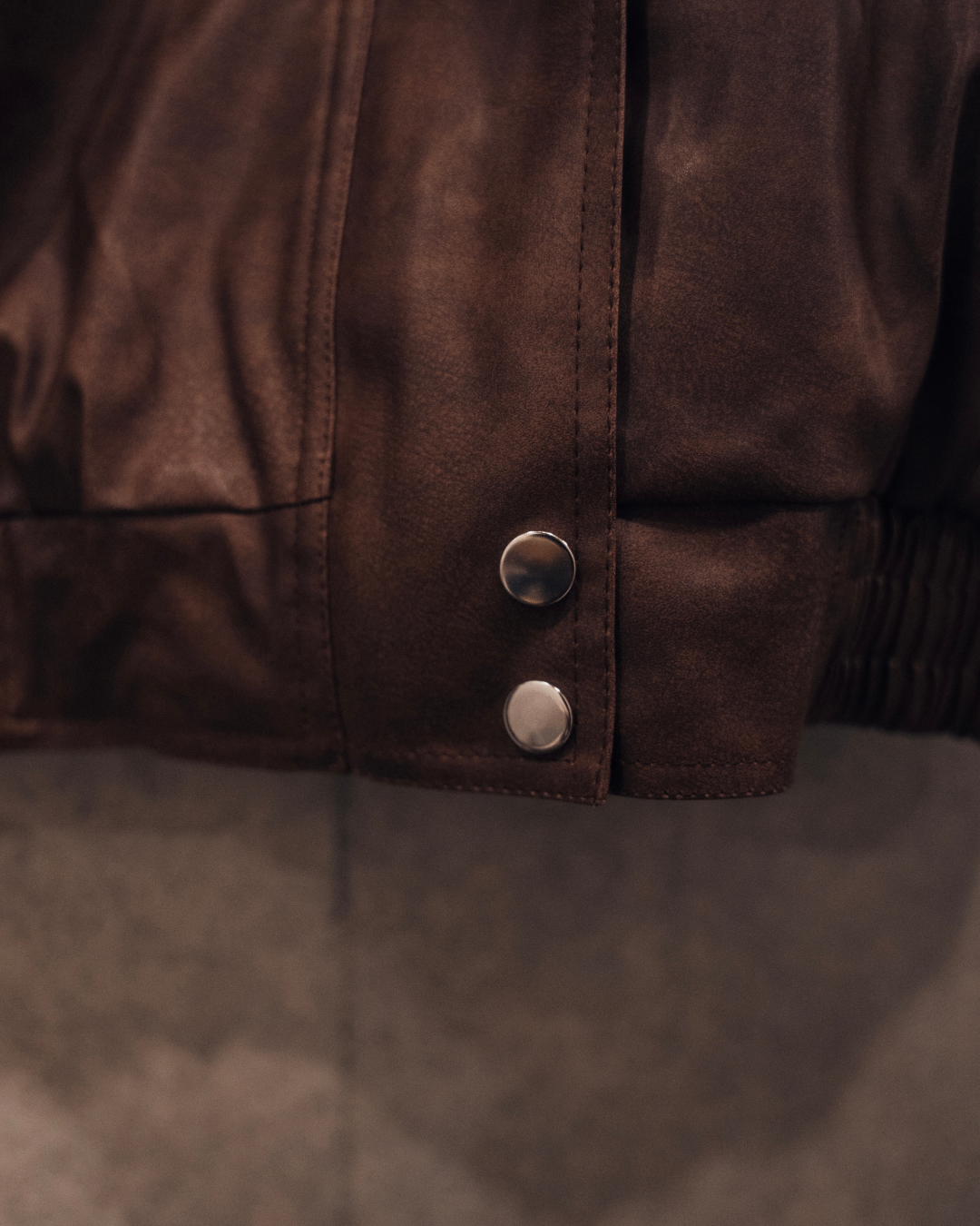 【即納】ボア襟ブラウンレザージャケット KA0092