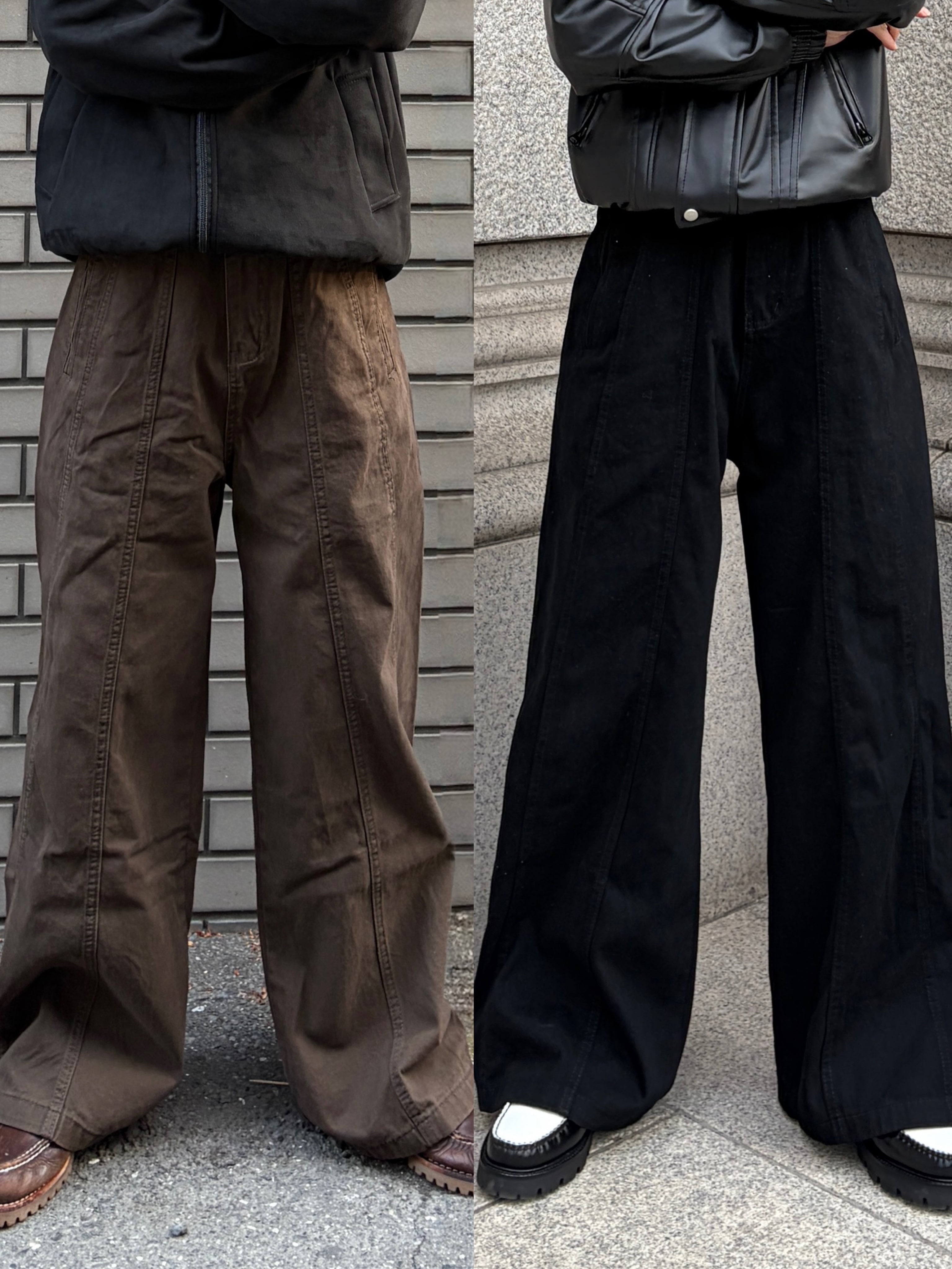 ワイドストレートコットンパンツ TK0059