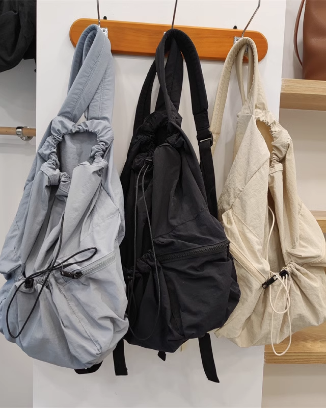 Casual pleated backpack K0001
