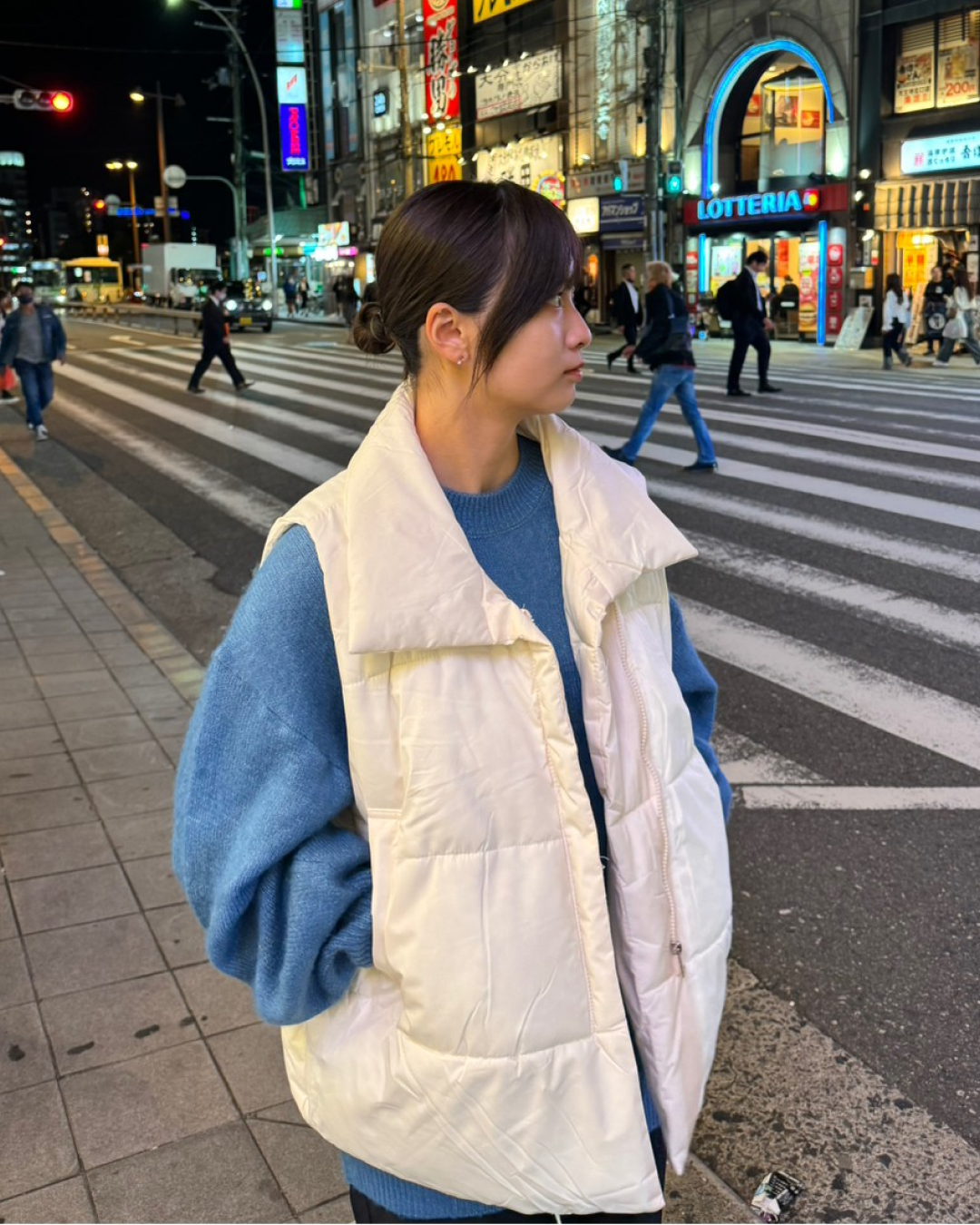Cotton down vest K0012