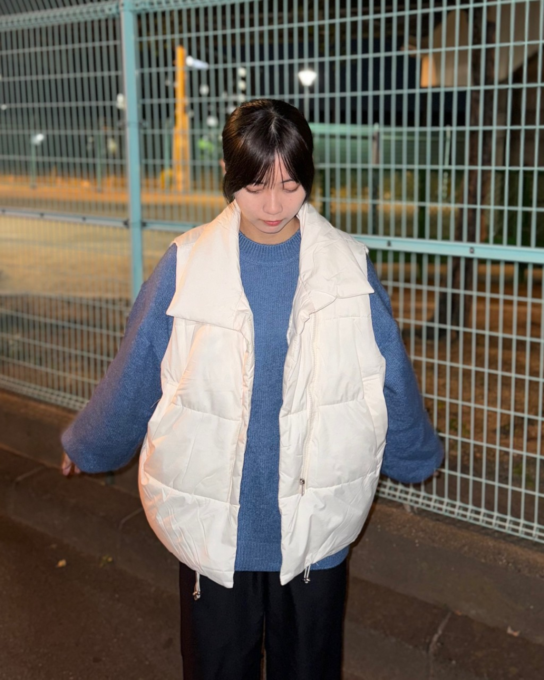 Cotton down vest K0012