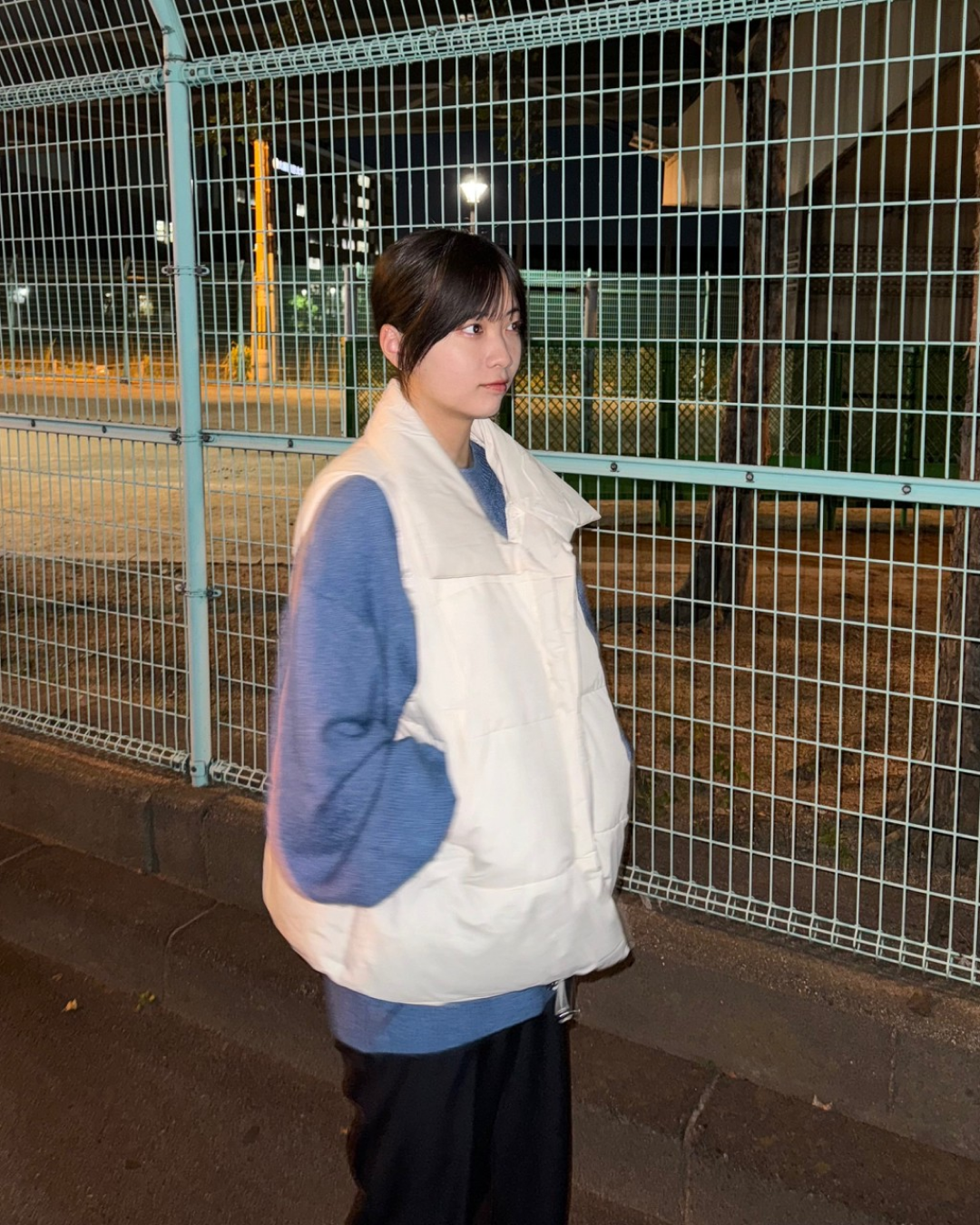 Cotton down vest K0012