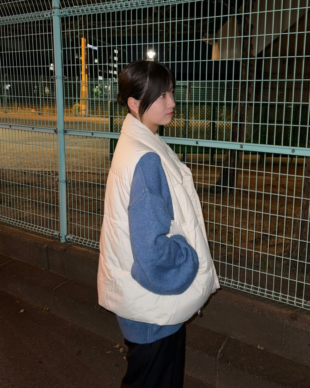 Cotton down vest K0012