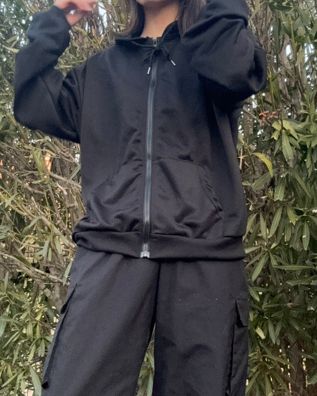 Hooded zip parka K0042