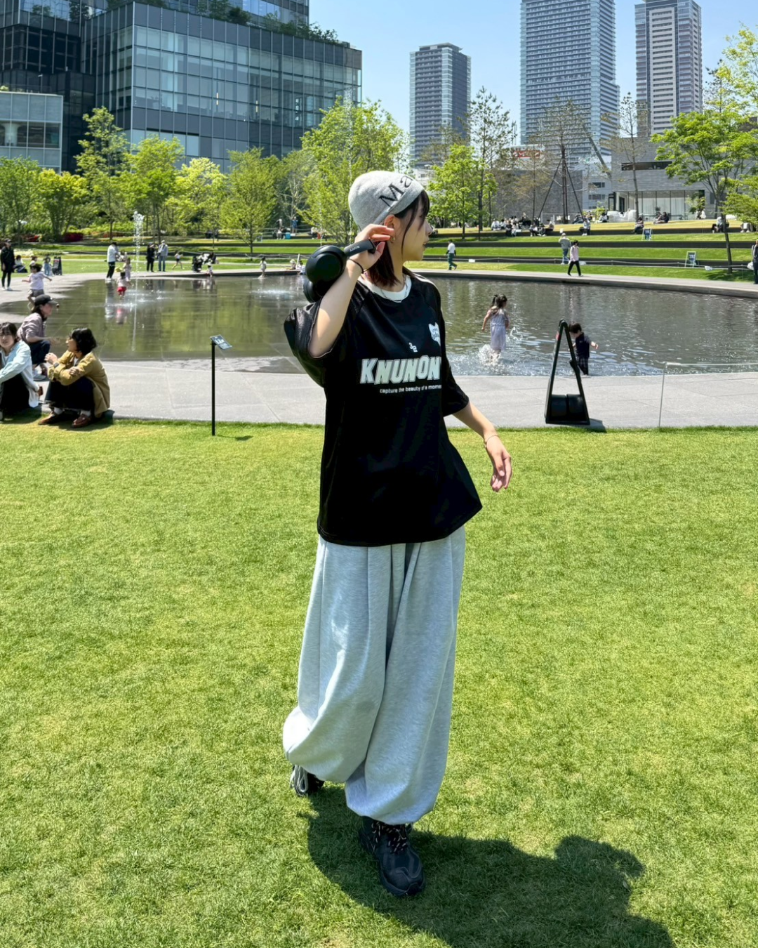 ワイドストリングスウェットパンツ K0059