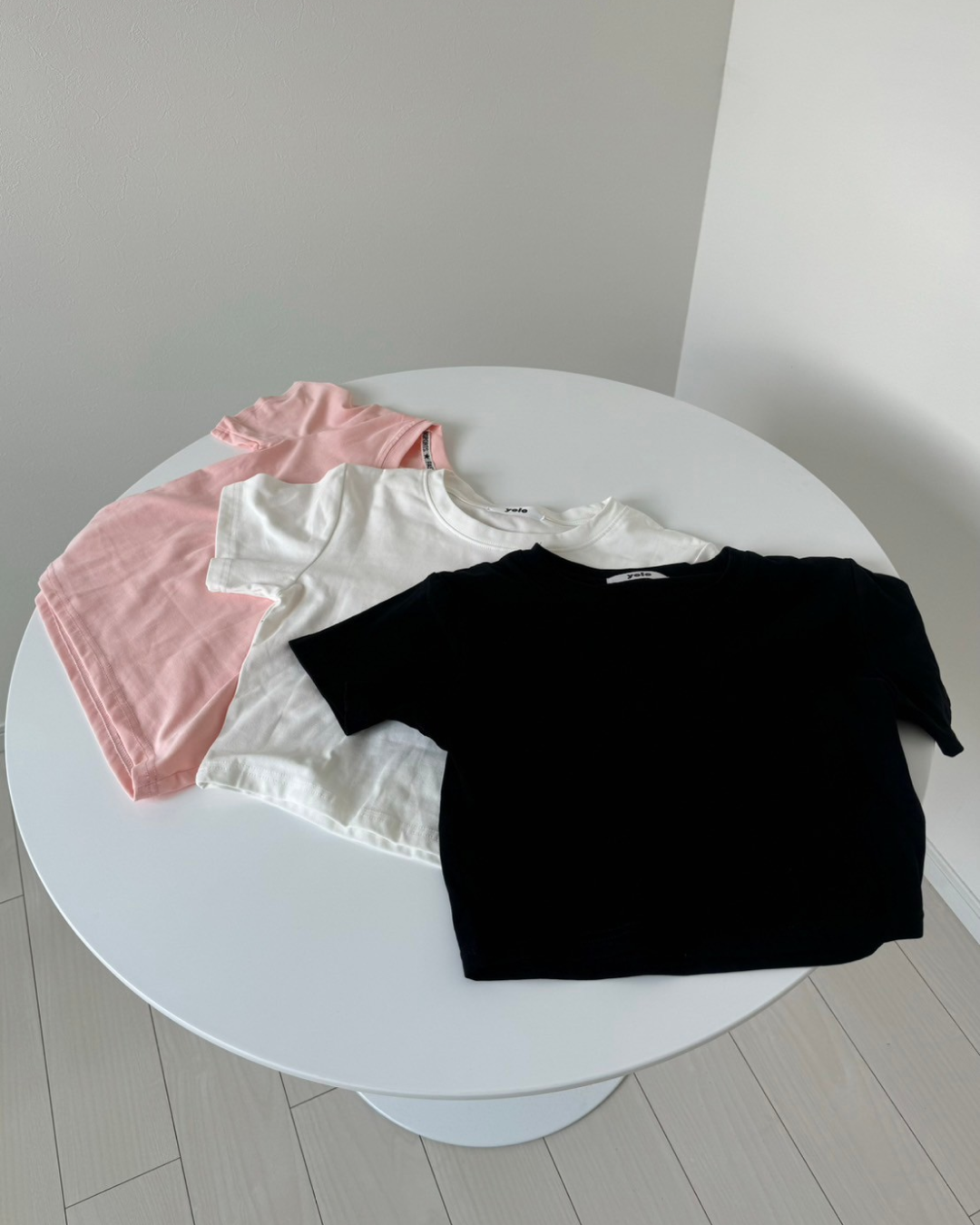 ショート丈無地Tシャツ K0091