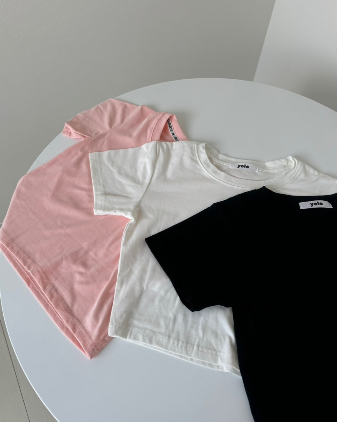 ショート丈無地Tシャツ K0091