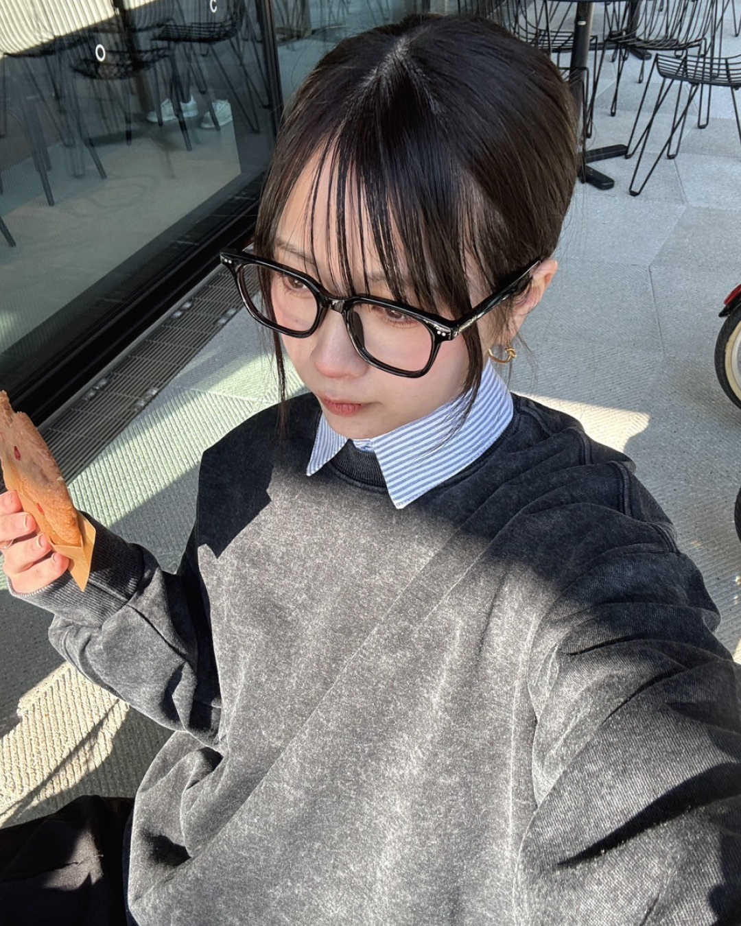 ブラックフレームメガネ K0373