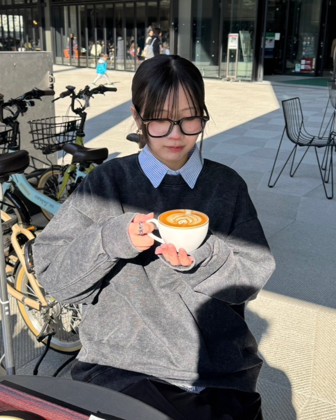 ブラックフレームメガネ K0373