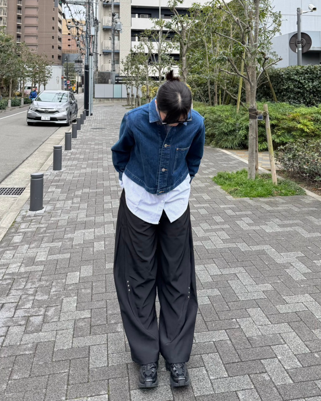 スタッズデザインワイドパンツ K0374