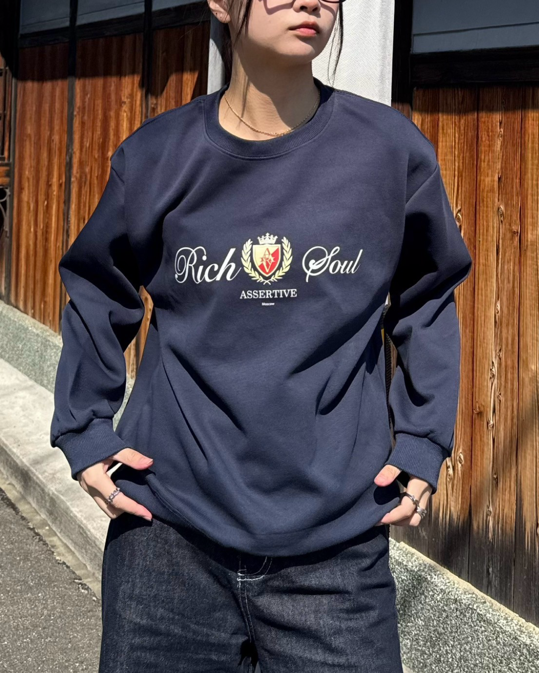 フロントプリントルーズスウェット K0381