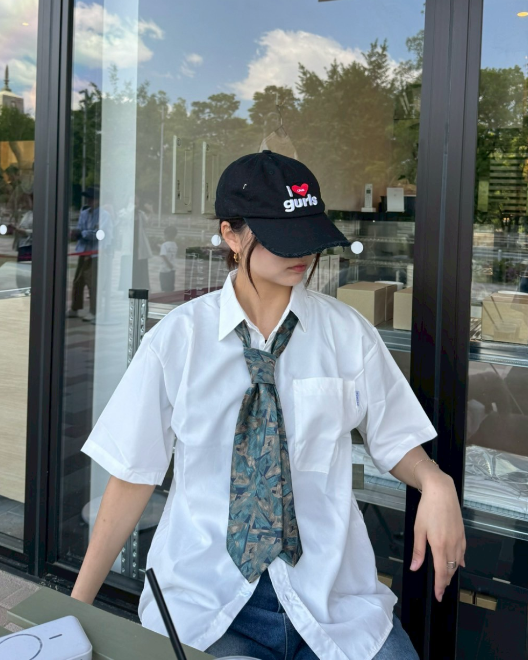 オーバーサイズ半袖シャツ K0393