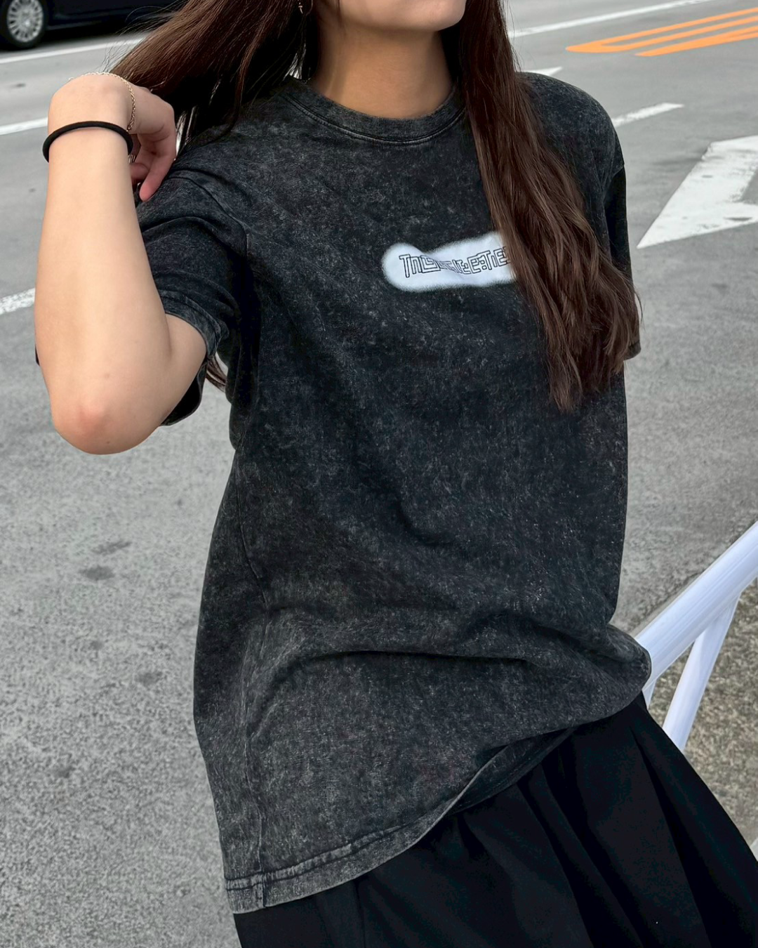 ウォッシュデザインTシャツ K1002