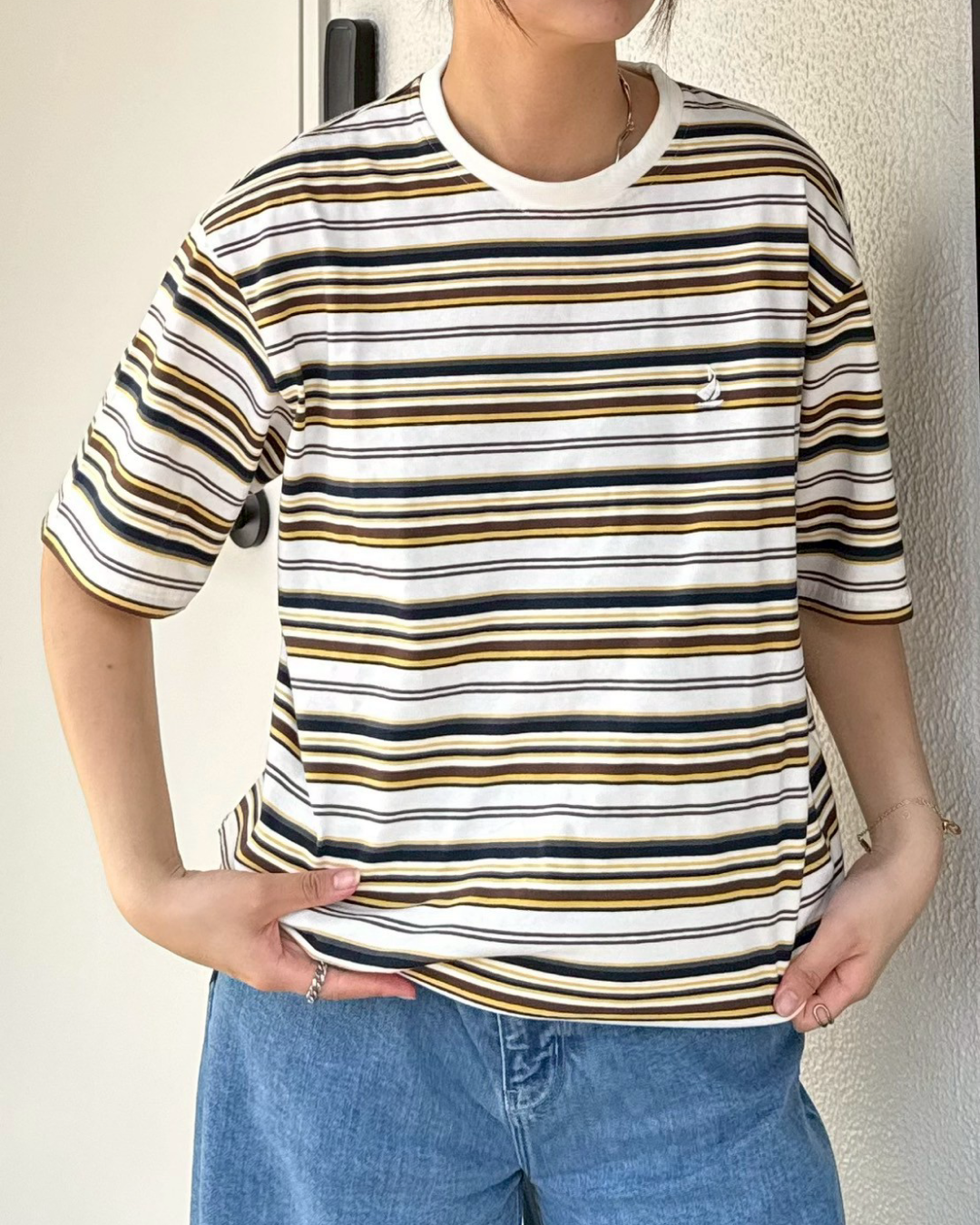 ワンポイントボーダーTシャツ K1003