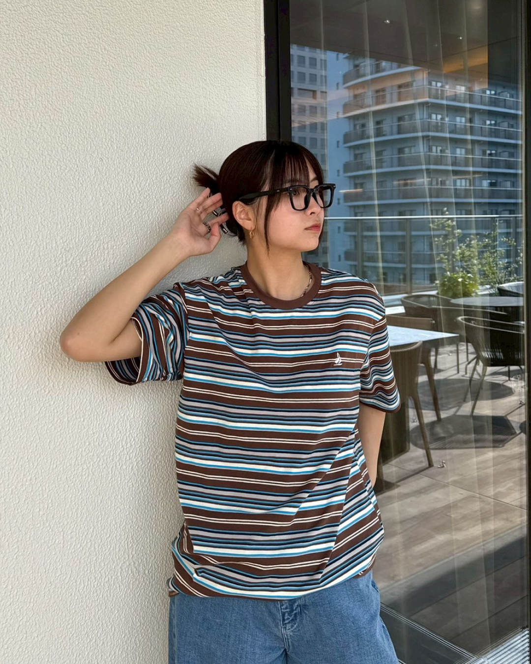 ワンポイントボーダーTシャツ K1003