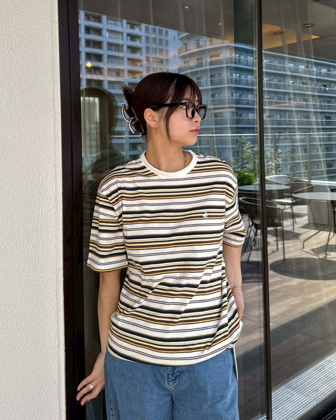 ワンポイントボーダーTシャツ K1003