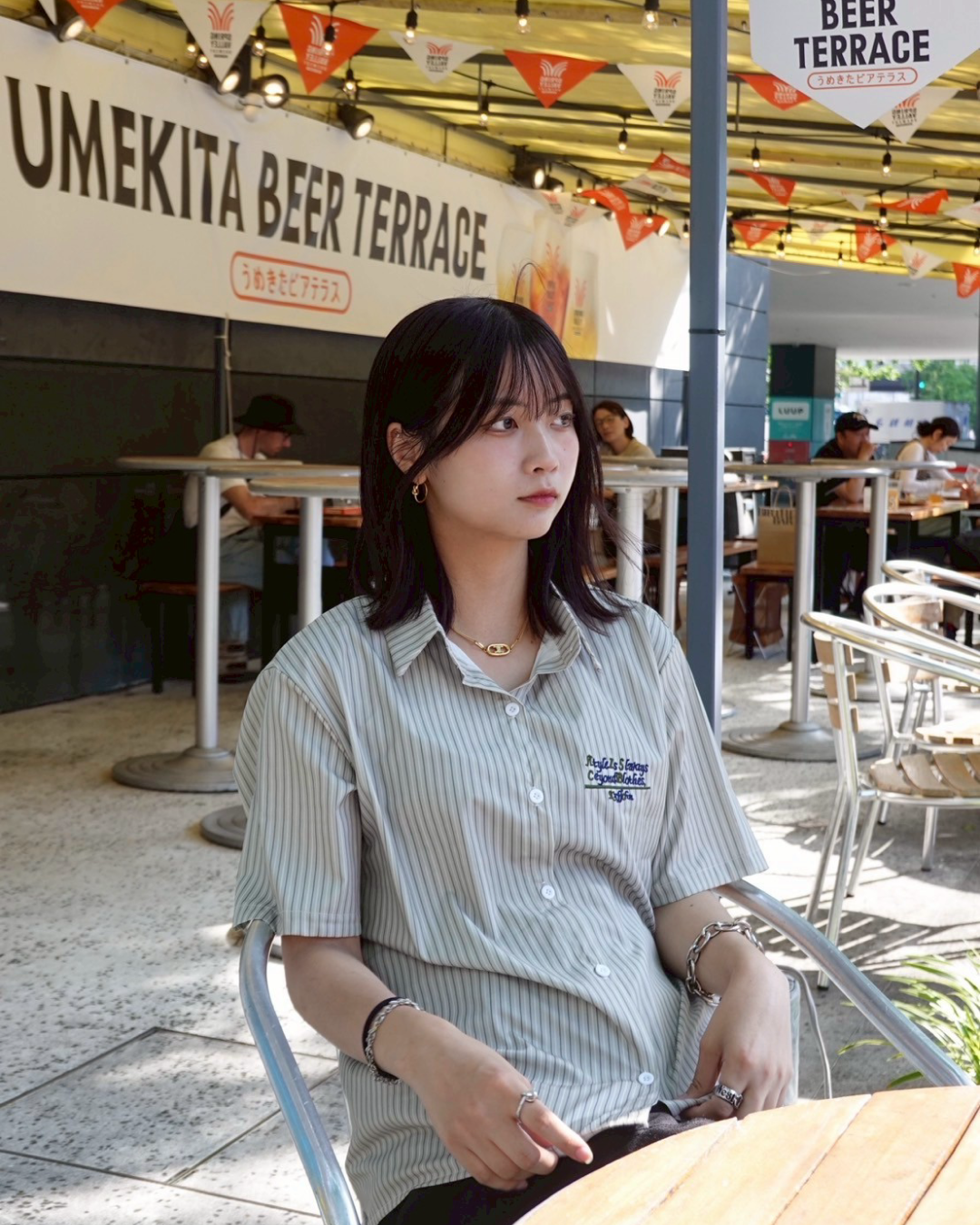 【再販】グリーンストライプシャツ K1025