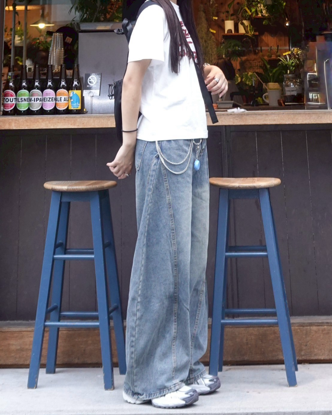 レトロウォッシュワイドレッグパンツ K1042