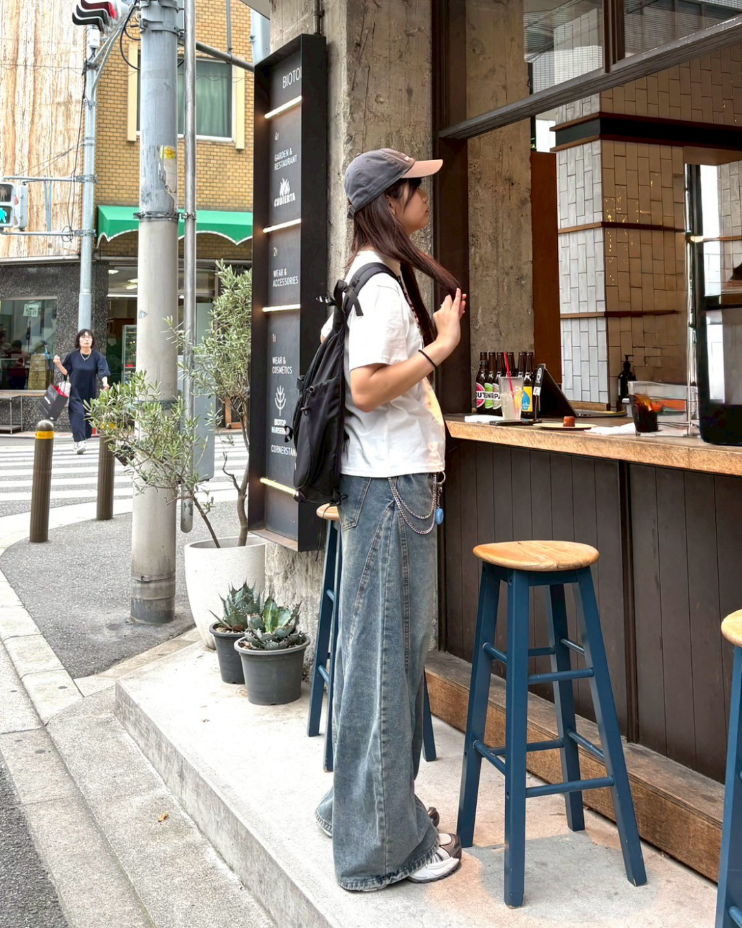 レトロウォッシュワイドレッグパンツ K1042