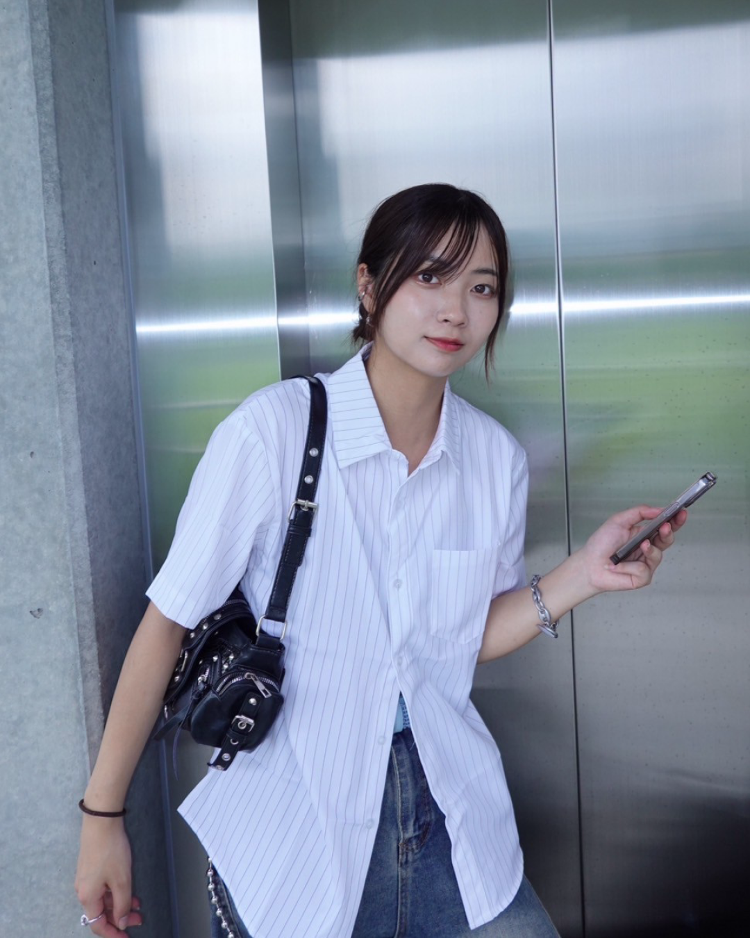 ピンストライプレギュラーシャツ K1072