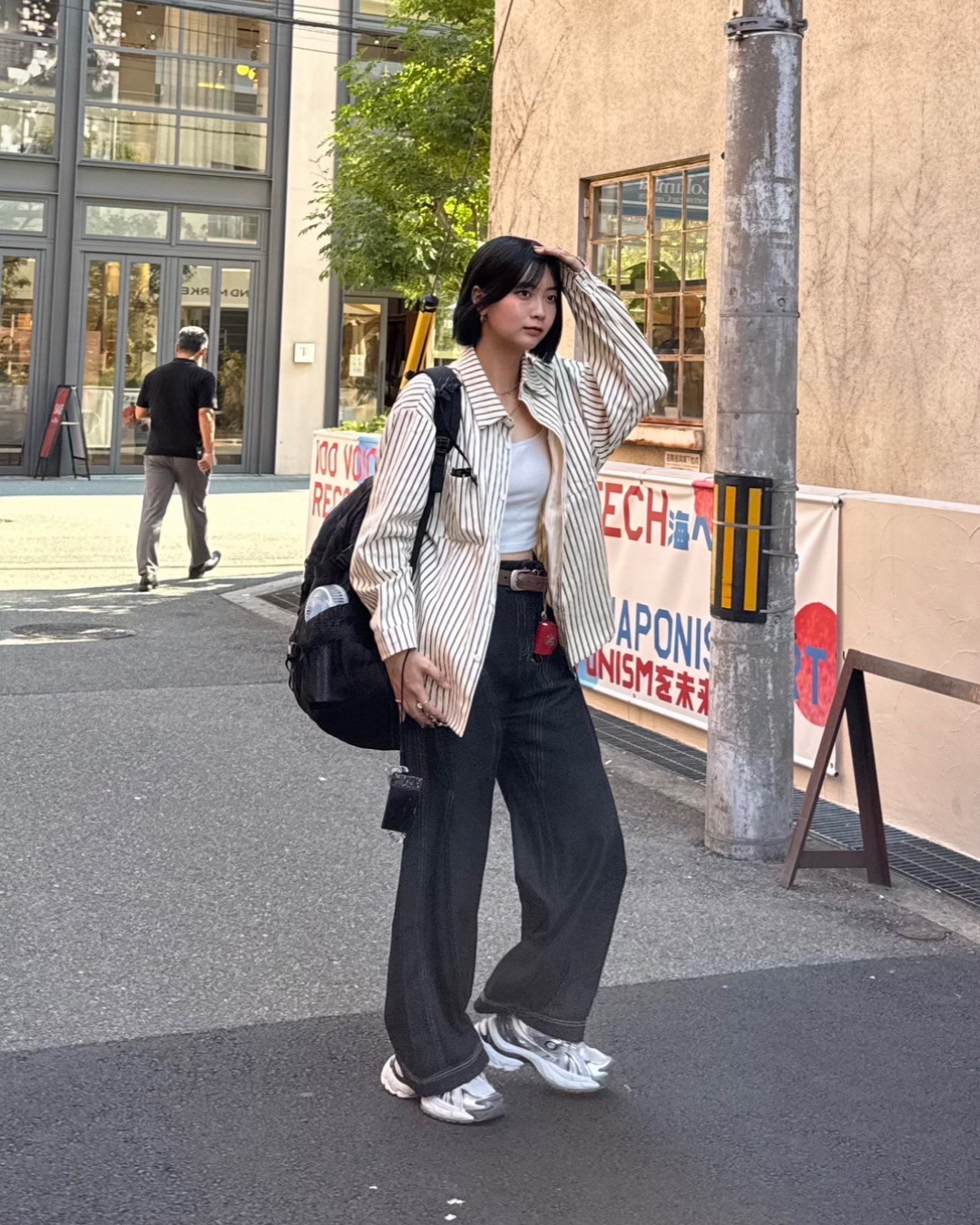 ステッチカーブデニムパンツ K1087