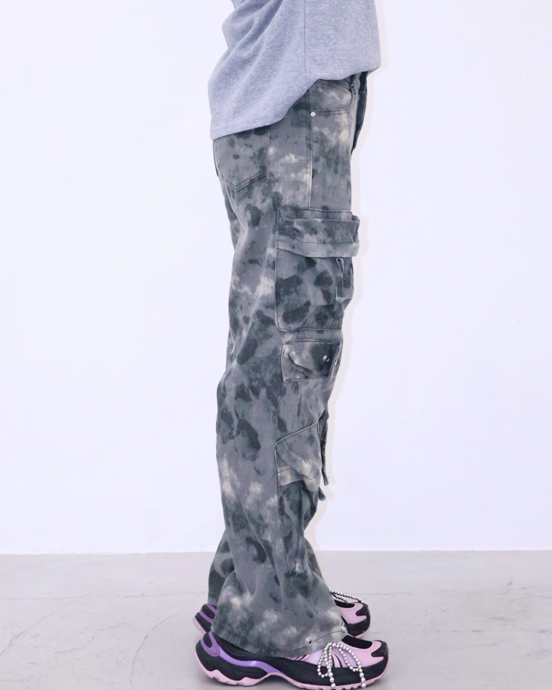 カモフラワークデニムパンツ K1096