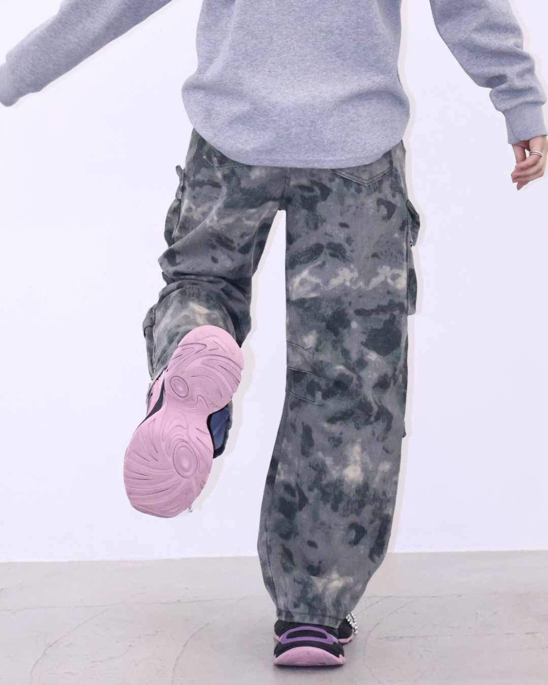 カモフラワークデニムパンツ K1096