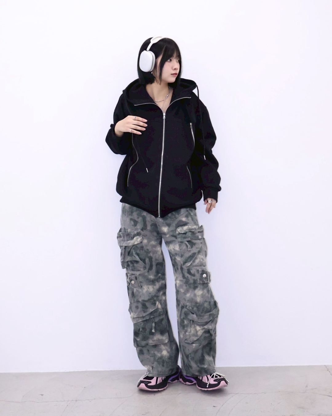 カモフラワークデニムパンツ K1096